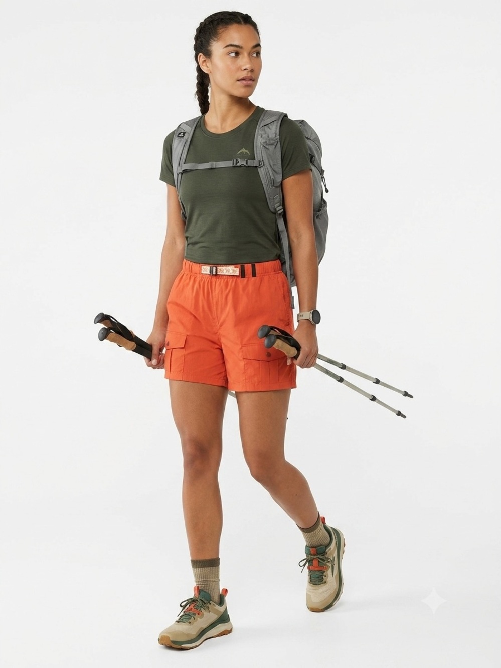 Stoic Utility Belted Hiking Shorts - Orange